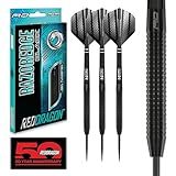 RED DRAGON Razor Edge Black 22g Tungsten Darts with Flights and Stems