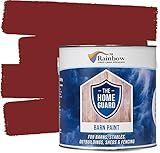 HOME GUARD Exterior House Paint Durable Barn Paint: Commercial Grade Cracking & Wood Rot Protection for Wood Buildings, Shed, Fence, Gate, Doors & Furniture [Red] - (2.5 Liter)