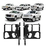 HECASA Headlight Bracket Pair Compatible with 1999-2002 Chevy Silverado GMC Sierra Headlamp Mounting Panel Replacement for 15798920 GM1221122 15798919 GM1221121
