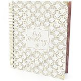 bloom daily planners Wedding Planner & Organizer/Hardcover Keepsake Journal with Essential Planning Tools - Checklists, Vision Boards, Tips & More - 9"x11" (Gold Scallops)