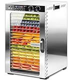 Osluken Upgraded Food Dehydrator Machine 900W, 18 Stainless Steel Trays Meat Fruit Dehydrators with 5 Presets, 48H Timer and 86°F-194°F Temperature Control Food Dryer for Jerky, Herbs, Treats, Veggies