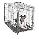 MidWest Homes for Pets 30-Inch iCrate for Medium Breeds, 21-40 lbs, Single Door Folding Dog Crate with Divider Panel, Leak-Proof Tray & Secure Latch, Portable, Durable & Easy to Assemble