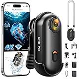2026 Newly Enhanced Action Camera 4K,Body Cam WiFi POV Camera,Thumb Size Snap Cam with Waterproof Case,Wearable Sports Snapcam,Mini Body Camera for Walking Fishing Vlogging Cycling Horse Riding