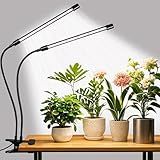 Grow Lights for Indoor Plants, Upgrade 84 LEDs Clip Plant Lights, Full Spectrum LED Plant Growing Lamps with Flexible Gooseneck, 3/9/12H Timer, 3 Spectral Modes, 10 Dimmable Levels (2 Head 1 pack)