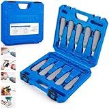 JRready Upgraded Terminal Removal Tool Kit 10PCS Pin Extractor Tools with Handle Storage and Protective Cover Terminal Release Tool for Molex TE/AMP Harting D SUB Connectors(JRconDRK00A10-03)