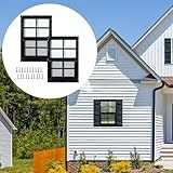 2 Pack Shed Windows, 12'' x 18'' Household Windows with Tempered Glass and Fiberglass Screen for Shed, Flush Mount Sliding Window for Chicken Coop, Playhouse, Garage, Black