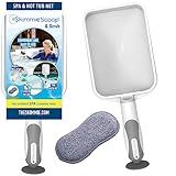 The Skimmie Scoop - Patented Handheld Skimmer with Fine Mesh Net for Spa, Hot Tub, Cold Plunge and Small Pool Cleaning - Lightweight and Durable with Powerful Suction Cup - Clean Out Filter (White)
