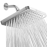 SparkPod Shower Head - High Pressure Rain - Premium Quality Luxury Design - Easy Clean Adjustable Replacement for Your Bathroom Shower Heads (Luxury Polished Chrome, 8 Inch Square)