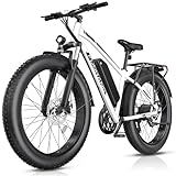 Funhang Electric Bike for Adults, Peak 1000W Ebike, 25MPH 60Miles Electric Mountain Bike, 26" Fat Tire Electric Bicycle with 48V 13AH Battery, Rear Rack, Front Suspension, 7 Speed, UL 2849 Certified