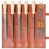 YOCAMIRAGA 15Pcs Metal File Set, 5Pcs Metal Files for Wood and Metal & 10Pcs Needle File Set for Sanding Work with Synthetic Leather Roll-Up Tool Pouch.