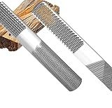 4 Way Wood Rasp File， Hand File and Round Rasp, Half Round Flat & Needle Files Set， Premium Grade High Carbon Sharping Wood and Metal Tools