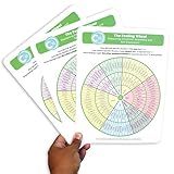 Circle Up Feeling Wheel 3-Pack – Laminated SEL Emotion Chart Cards for Therapy, Counseling & Restorative Practices – Emotional Awareness Tool for Educators, Social Workers & Office Use