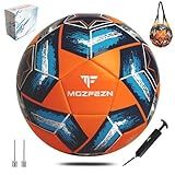 MGZFEZN Soccer Ball Size 5 for Youth and Adults, Outdoor and Indoor Training Practice Soccer Ball for School Sports Game with 1 Pump 1 Net Bag and 1 Gift Box Orange