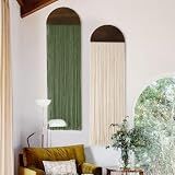 2Pcs Macrame Wall Hanging Boho Decor yarn Handmade Round Tassel 13.7"W*51"L