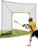 VEVOR Hockey and Lacrosse Goal Backstop, 12x9 ft Lacrosse Net with Extended Coverage, Quick Easy Setup Complete Accessories Training Net, Backyard Lacrosse Equipment, for Youth Adult (NET ONLY)