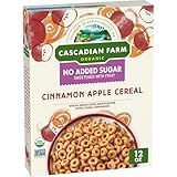 Cascadian Farm Organic Cinnamon Apple Cereal, No Added Sugar, Made with Whole Grain, Non-GMO, 12 oz