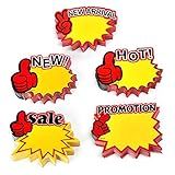 250Pieces English Label Tags Burst Signs Star for Retail, Mini Size 5 Blank Star Shape Display Tags to Boost Sales, Garage Sale Supplies Sign,Yard Sale Supplies for Sale Sign