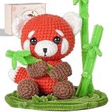 Gipony Crochet Kit for Beginners, Crochet Animal Kits, Crocheting Kit for Starters, Learn to Crochet with Step-by-Step Video Tutorials, Beginner Crochet Kit for Adults(Panda)