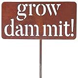 Island Genius Grow Dammit Funny Garden Sign, Unique Outside Gardening Decor Outdoor, Flower Vegetable Garden Accessories, Fun Gardening Gifts for Women Men Mom Gardener Who Love Plants, Alloy Steel