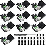 YIOVVOM DB9 Breakout Connector to Wiring Terminal RS232 D-SUB Male Serial Adapters Port Breakout Board Solder-Free Module with case(10 PCS Male Adapter White)