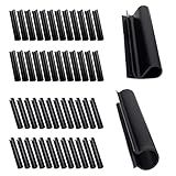 48 Pack Windproof Winter Pool Cover Clips - 2 Shapes Double Protection Pool Cover Clamps for Steel Wall Aboveground Swimming Pools, 4.7 inch Wind Guard Clips Securing Cover Tightly, Black