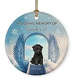 Prezzy Dog Memorial Ornament Personalized Affenpinschers Memory Gift for Dogs Lover Loss of Pet Ornaments Christmas Tree Decorations Remembrance Hang Pendant 3'' Ceramic Circle
