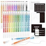 Shuttle Art 30 Colors Cute Journal Pens 0.6mm Fine Point Colored Gel Pens for Black Paper Adult Coloring Writing Drawing Journaling Note Taking School Office Home