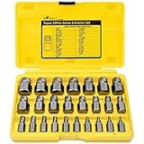 Topec 25Pcs Screw Extractor Set, Hex Head Multi-Spline Easy Out Bolt Extractor Set, Premium CR-MO Steel Rounded Bolt Remover