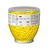 3M Ear Plugs, E-A-Rsoft Yellow Neons 391-1004, Bottle of 500 Pair of Disposable Earplugs, Regular Size, Uncorded, 33 NRR, Tapered Cylinder Shape, Slow Recovery Foam