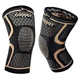 Copper Knee Braces for Men and Women (2 pack) -Knee Supports Copper Compression Knee Sleeve for Knee Pain, Arthritis, Sports and Recovery Support (Large)