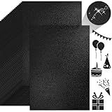 BOOKNOW 27 Sheets Black Glitter Cardstock Paper, 8.5 x 11 Inches Sparkling Card Stock Paper for Card Making, Back to School Supplies, 250GSM