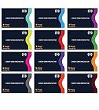 Boxiki Travel RFID Blocking Sleeves, Set with Color Coding | Identity Theft Prevention RFID Blocking Envelopes Set of 12 Credit Card Sleeves (Navy Blue)