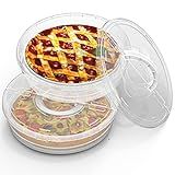 12inch 2 Pack Food Storage Container with Lid and Handle, Reusable 2 Compartments Pizza Slice Storage Container, Round Pie Carrier Leftover Pizza Keeper for Food Cake Cheesecake Tortilla Pastry