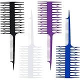 Salon Hair Foiling and Highlighting Combs, 4Pcs Double-Sided Fish Shape Combs for Balayage, Dyeing and Teasing - Instant Styling, Lightweight, Static-Free Design