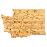 Totally Bamboo Destination Washington State Shaped Cutting Board, Charcuterie and Cheese Serving Board – Washington Gift for Home Décor or Everyday Kitchen Use