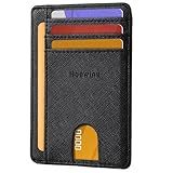 Hoewina Wallet for Men, Credit Card Holder, Slim Minimalist Wallet, Front Pocket RFID Blocking Leather Thin Wallet for Men and Women(Cross Black)