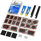 Beanewone Bike Tire Repair Kit, Bicycle Inner Tube Patch Kit with 18PCS Tube Patches, Tire Levers & Repair Glue – Portable Case for Bicycle & Inflatable Tubes (Tire Repair Kit)
