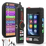 Multifunction RJ45 Network Caber Tester, 4" IPS Touch Screen UTP Cable Tester,Rechargeable Ethernet Cable Tracer,Support Network Tools, POE++ Detect,Cable Length Meter,RJ45 TDR Test, NCV,PD Power,FTP