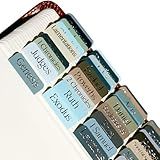 Idyllic Grace - Bible Tabs, Silver Foil Lettering, Bible Study Tool, Bible Journaling, Old and New Testament, Christian, Catholic, Apocrypha, Indexing, 90 Tabs, Glossy Laminated, Durable - Courageous