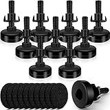 Holimax 10 Set Adjustable Furniture Leveling Feet, Adjustable Leg Levelers for Cabinets Sofa Tables Chairs, Heavy Duty Height Adjuster Furniture Levelers Foot with T- Nut Kit 3/8"-16 Thread, Black