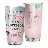 MEDROC Awesome Loan Processor Tumbler Stainless Steel 20oz, Funny Loan Processor Gifts Bulk For Birthday Christmas, Loan Processor Gifts For Men Women Office Coworker Driking Coffee Cup Humor