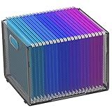 Hanging File Organizer, File Folder Organizer Mesh Hanging File Crate with Handle, File Box Storage Crate, File Basket for Office Home Letter Size, Black