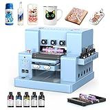 EXPLUX A4 UV Printer,with XP600 printhead Doubles The Speed of L805,Features Vacuum Platform, White Ink,one-Touch Cleaning,and high-res Flatbed Printing,Perfect for Phone Cases, Bottles, Wood, etc.