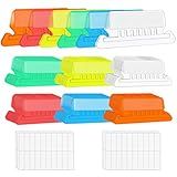 File Folder Tabs, 60+120 Sets Multicolor Hanging Folder Tabs With Inserts, 2 Inch Clear Plastic for Quick Identification