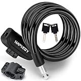 Hapleby Premium Bike Lock with 2pcs Keys, Professional Bike Cable Lock of 4 Feet, Heavy Duty Bicycle Lock Cable for Strong Anti-Theft, Come with 1PCS Mounting Bracket