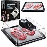 AuntyFey Rapid Defrosting Tray for Frozen Meat, Meat Thawing Tray for Frozen Meat with Airflow Technology, Meat Defroster, Smart Defrosting Mat, Thawing Mat, No Cold/Warm Water Required, Black