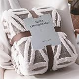 LOMAO Sherpa Fleece Blanket for Mom Cozy Soft Throw Blanket for Women Men Birthday Gifts Dual Sided Couch Sofa Bed Blanket (Grey,51x63)