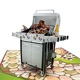 Teabug Cards BBQ Stove for Grill Master Pop-Up Card for Father's Day, Birthdays, All Occasions