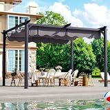BETISEF 10'x12' Outdoor Pergola with Retractable Canopy