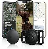 GPS Dog Tracker Collar (iOS & Android), Bluetooth Dog Tracker GPS, Smart Pet Activity Tracker, No Monthly Fee, Work with Apple Find My & Google Find Hub, Finder Tag for Pets,Items (1 Pack) Black